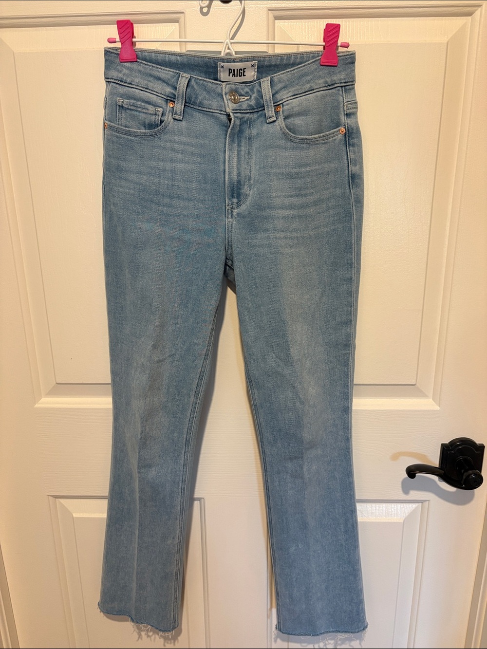 PAIGE Light Blue Flare & Wide Leg Jeans